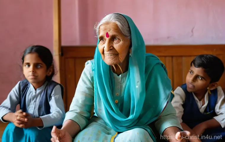 기독교와 노년 사역 - A peaceful elderly Indian man, wearing a clean, modest kurta-pajama, is comfortably seated at a smal... 기독교와 노년 사역 - A peaceful elderly Indian man, wearing a clean, modest kurta-pajama, is comfortably seated at a smal...