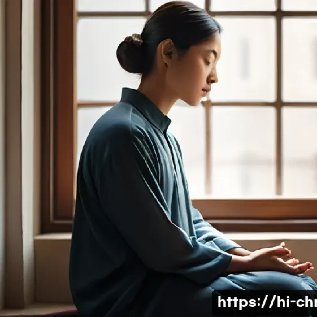 기독교의 기도문 - **Prompt 1: Serene Prayer and Inner Peace**
"A peaceful scene of an adult person, gender-neutral...