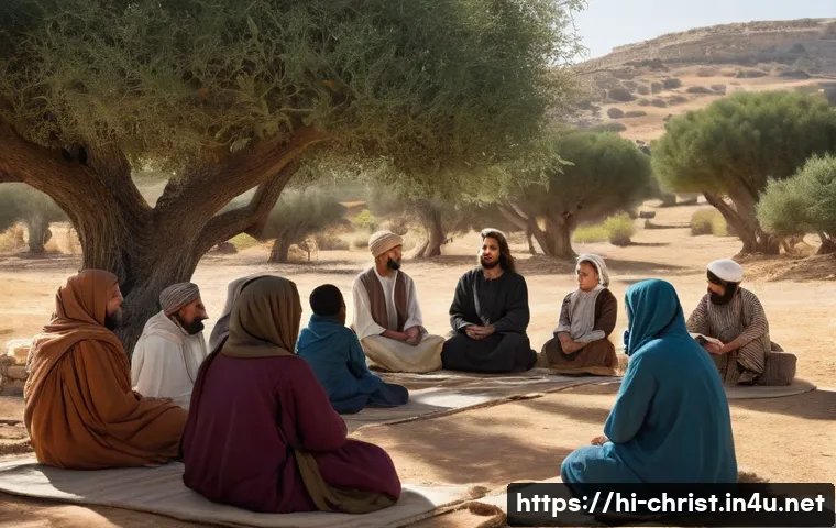 기독교의 변천사 - **Prompt 1: Jesus Teaching in Ancient Palestine**
    "A cinematic wide-angle shot capturing Jesus C...