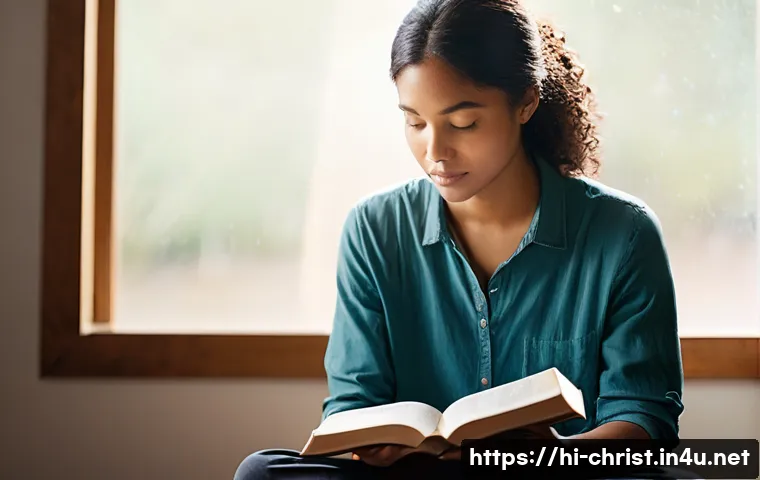 기독교와 자살 예방 - **Prompt 1: Faith, Therapy, and Inner Peace**
    "A young adult, dressed modestly in comfortable, c...