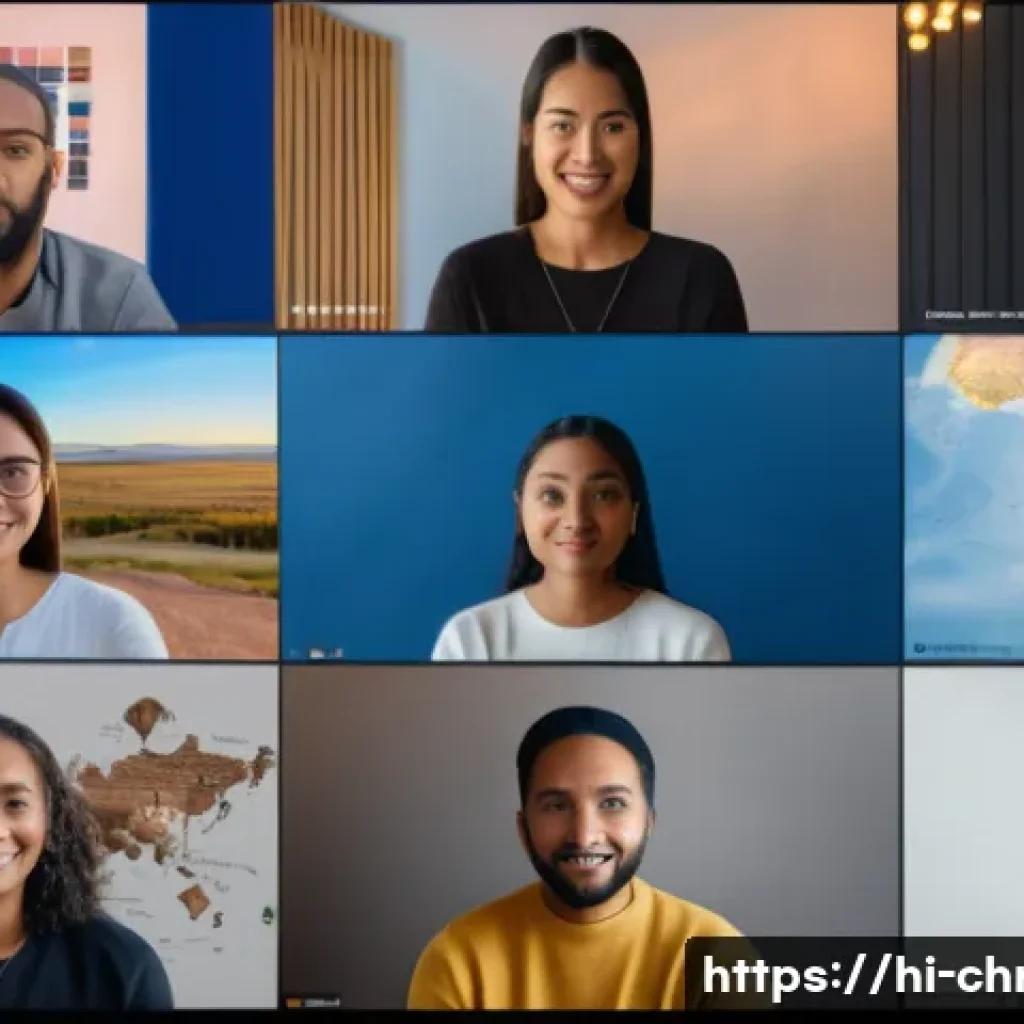 기독교와 온라인 사역 - A diverse group of people from different countries and cultural backgrounds joining an online prayer...