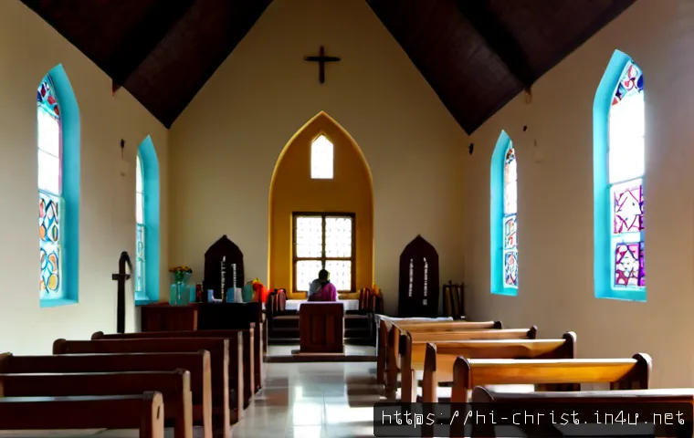 기독교 예배 방식 - Photorealistic Christian worship service inside a bright Indian church, diverse Hindi-speaking congr...